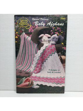 American School of Needlework Special Delivery Baby Afghans Booklet 9 Designs Pa